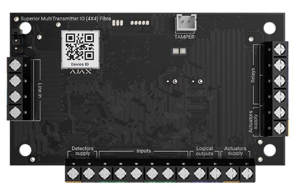 Fibra Module 4 εισόδων και 4 εξόδων για ενσωμάτωση ενσύρματων περιφερειακών συσκευών τρίτου κατασκευαστή.