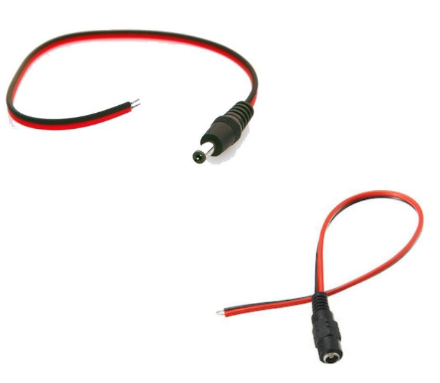 30cm έτοιμο καλώδια για τροφοδοσία κάμερας 12V. Διατίθεται αρσενικό και θηλυκό.